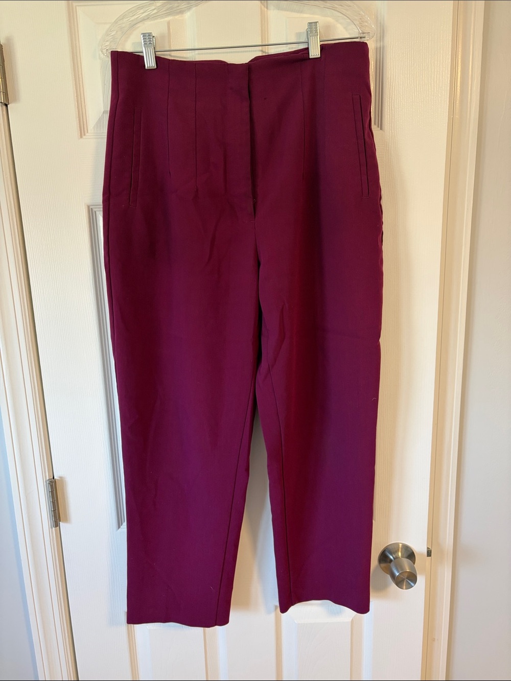 Zara Straight Leg Pants in Berry